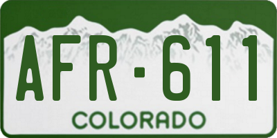 CO license plate AFR611
