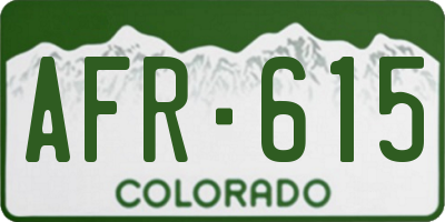 CO license plate AFR615