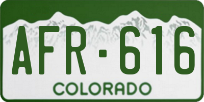 CO license plate AFR616