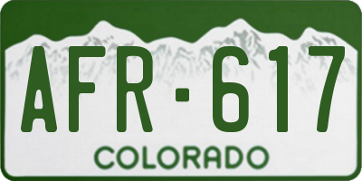 CO license plate AFR617