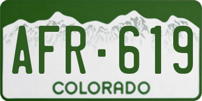 CO license plate AFR619