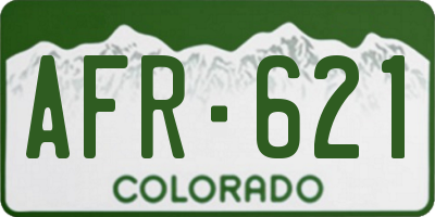 CO license plate AFR621