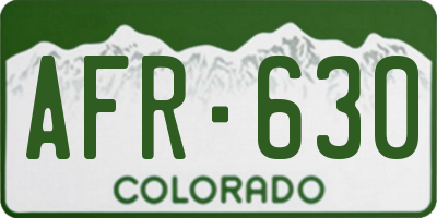 CO license plate AFR630