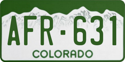 CO license plate AFR631