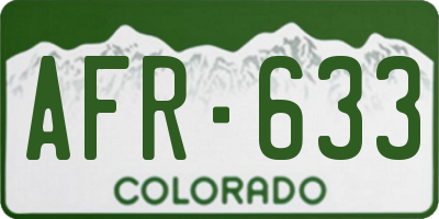 CO license plate AFR633