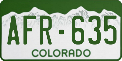 CO license plate AFR635