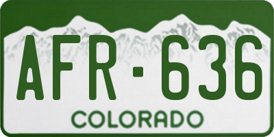 CO license plate AFR636