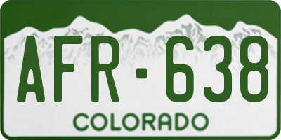 CO license plate AFR638