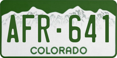 CO license plate AFR641
