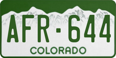 CO license plate AFR644