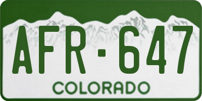 CO license plate AFR647