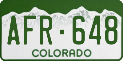 CO license plate AFR648