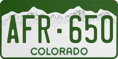 CO license plate AFR650