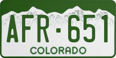CO license plate AFR651