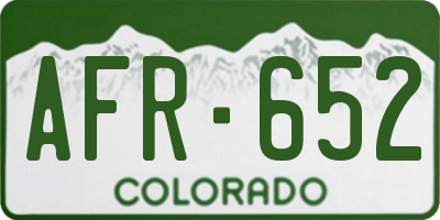 CO license plate AFR652