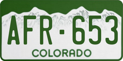 CO license plate AFR653