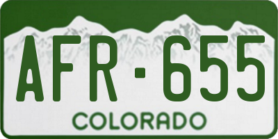 CO license plate AFR655