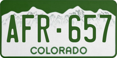 CO license plate AFR657