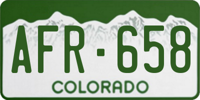 CO license plate AFR658