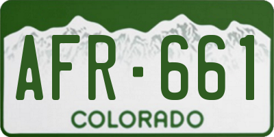 CO license plate AFR661