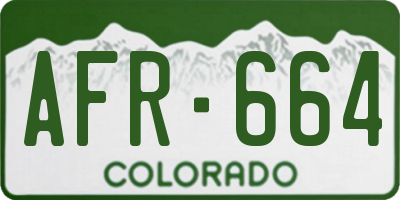 CO license plate AFR664