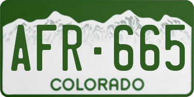 CO license plate AFR665