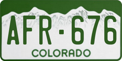 CO license plate AFR676