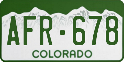 CO license plate AFR678