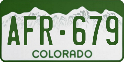 CO license plate AFR679
