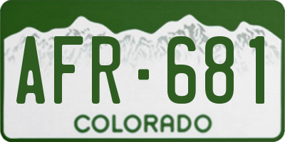 CO license plate AFR681