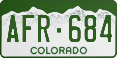 CO license plate AFR684