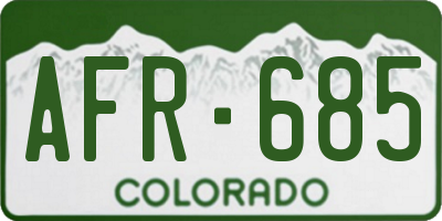 CO license plate AFR685