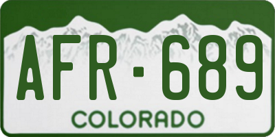 CO license plate AFR689