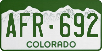 CO license plate AFR692