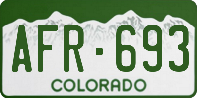 CO license plate AFR693