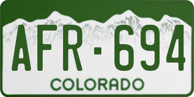 CO license plate AFR694
