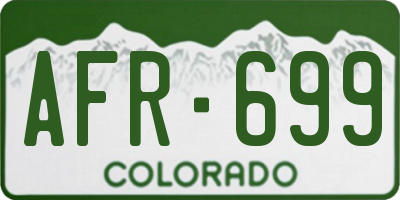 CO license plate AFR699