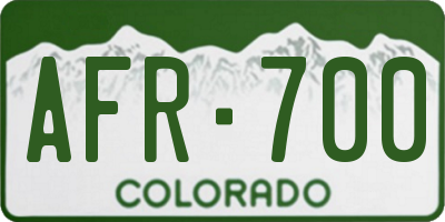 CO license plate AFR700