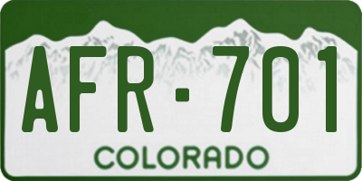 CO license plate AFR701