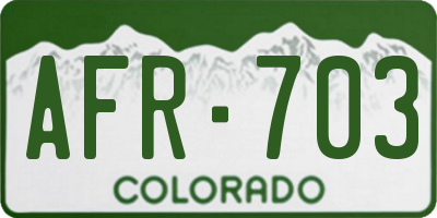 CO license plate AFR703