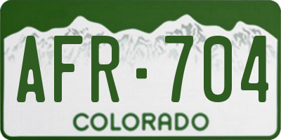 CO license plate AFR704