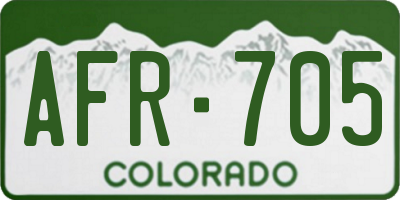 CO license plate AFR705