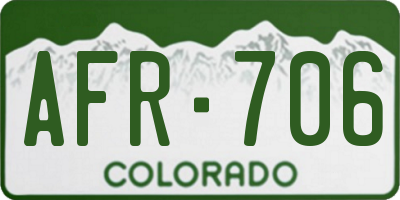 CO license plate AFR706