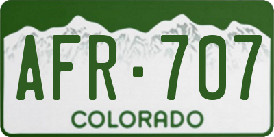 CO license plate AFR707