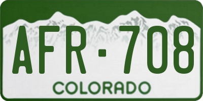 CO license plate AFR708