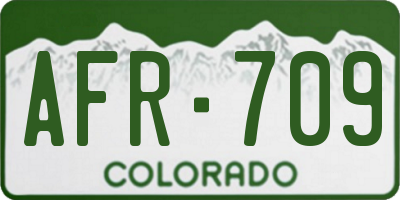 CO license plate AFR709