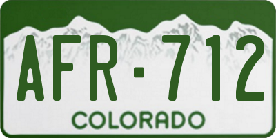 CO license plate AFR712