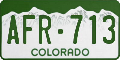 CO license plate AFR713