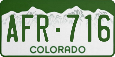 CO license plate AFR716