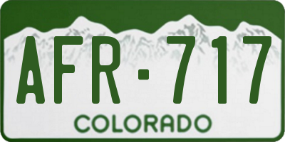 CO license plate AFR717